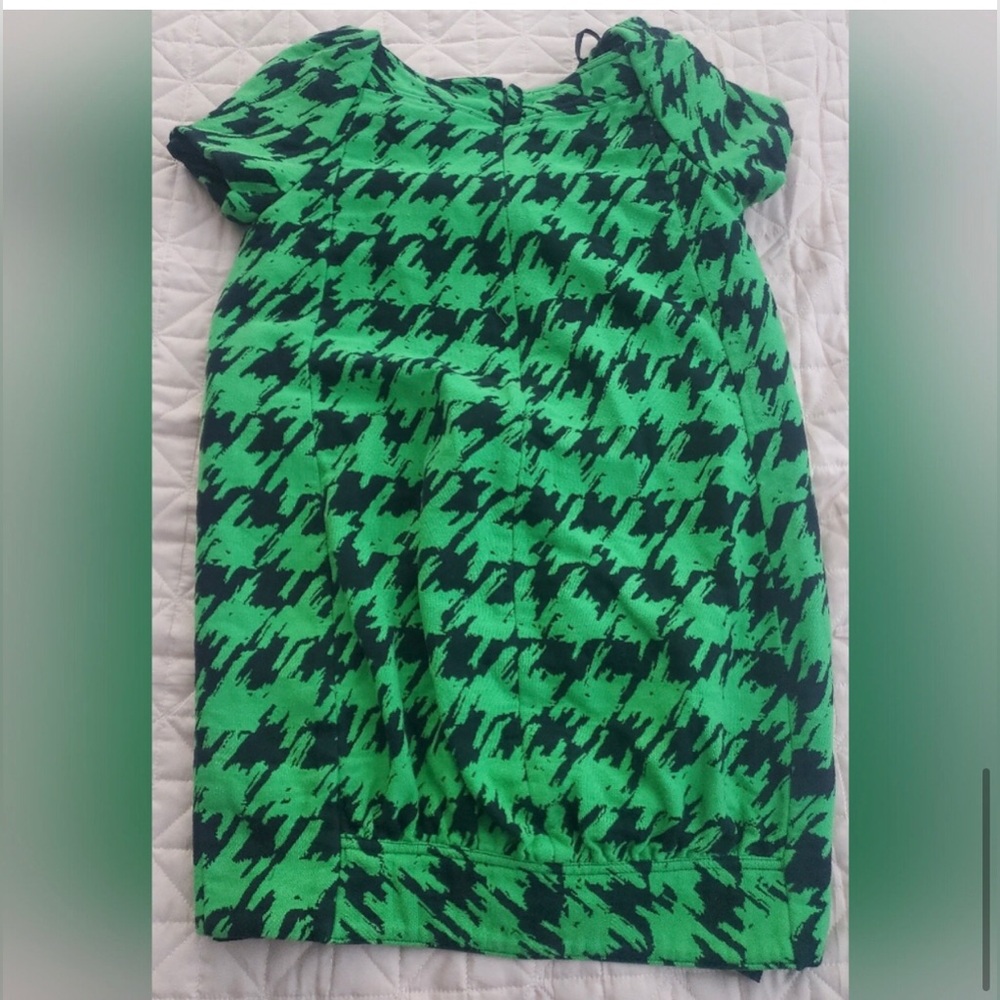 Marc by Marc Jacobs Green and Black Houndstooth Mini Dress - Picture 7 of 8